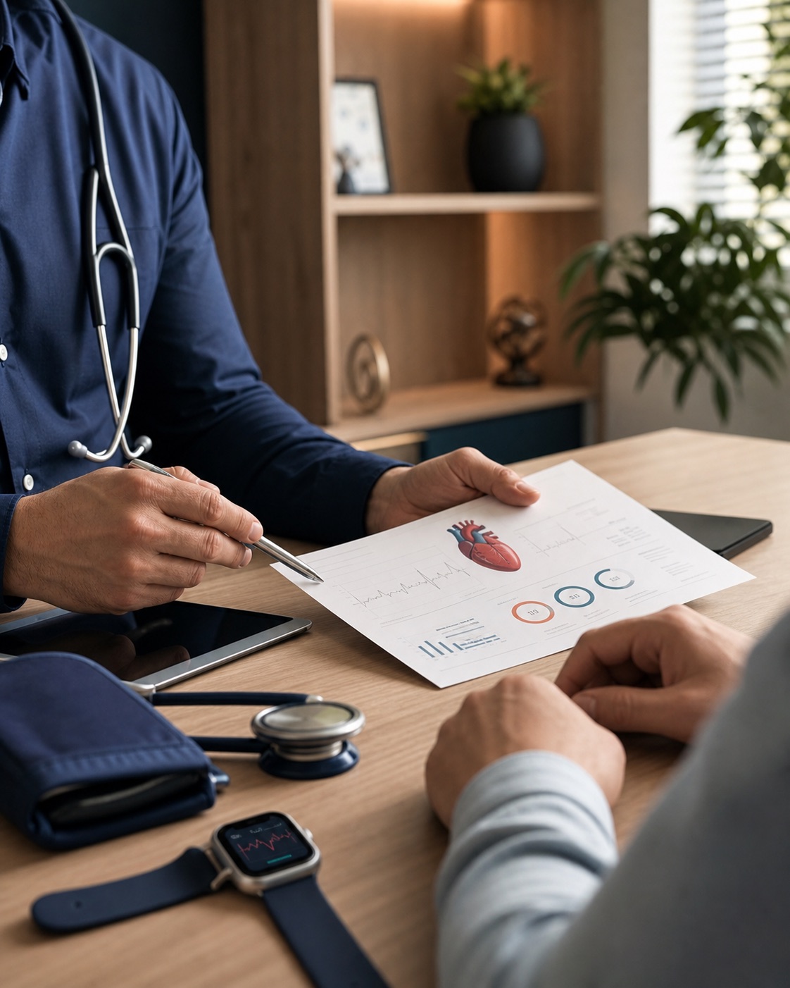 Consulta cardiológica integrativa com análise de indicadores de saúde