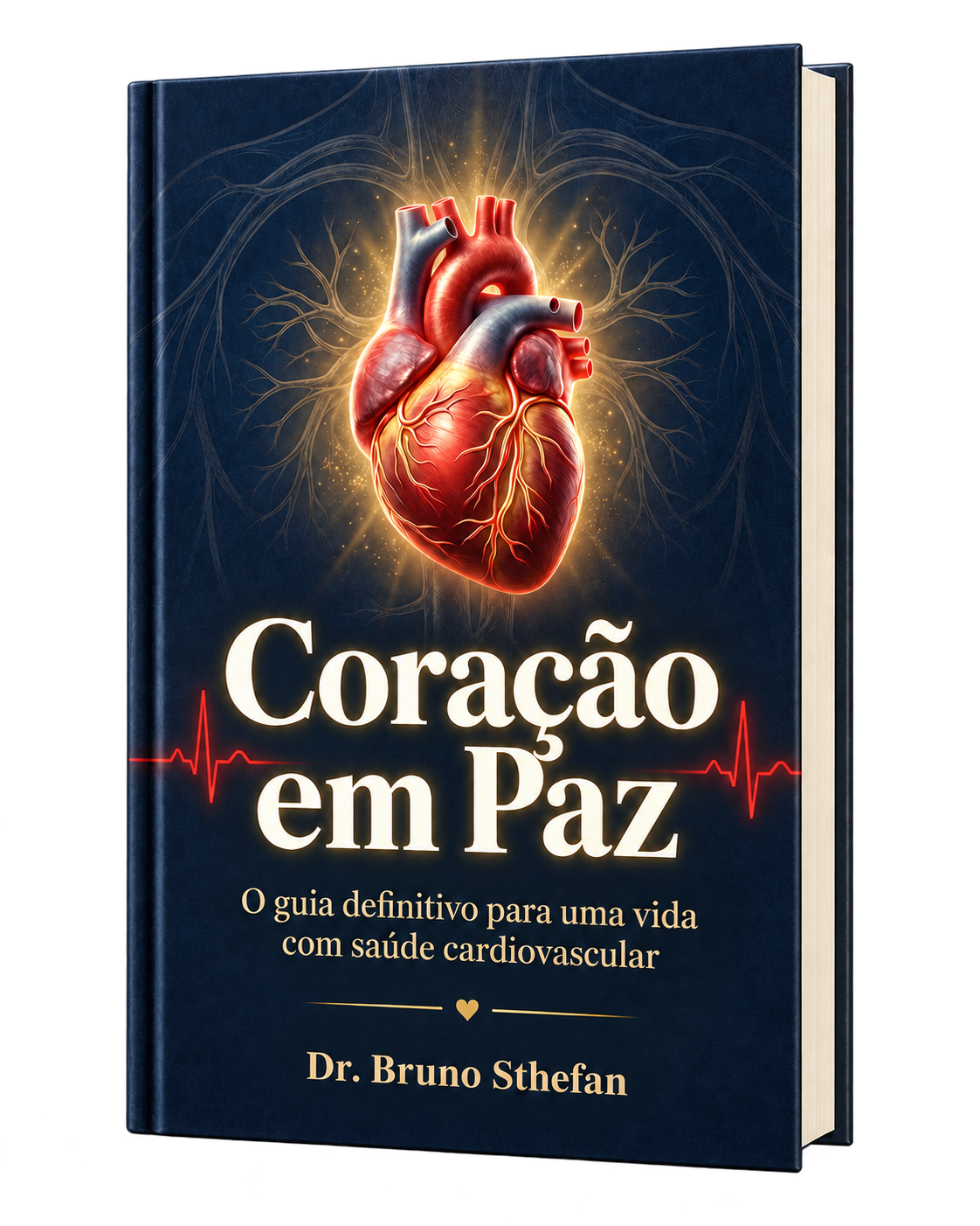 Mockup do livro Coração em Paz, de Dr. Bruno Sthefan